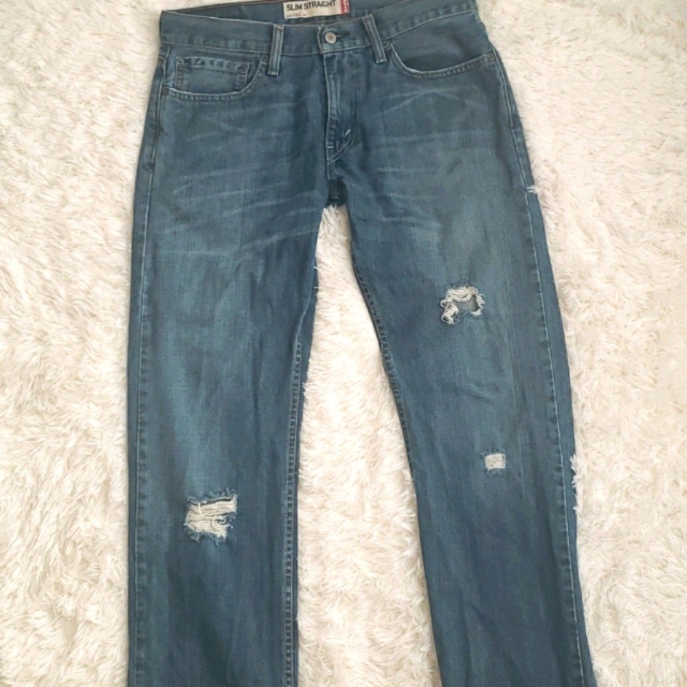 Men's Levi's 514 Boot Cut Rip Jeans W 32 L 34